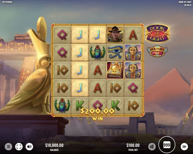 Book of Lights – vinstlinje i grundspelet med Multiplier Wild